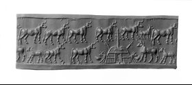 Cylinder seal with herd from Khafajeh, Jemdet Nasr (c. 3000-2800 BC)