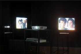 Adrian Paci, Last Gestures, 2009, installation detail, The Mediterranean Approach, 2011, 4 channel video installation, rear projection, loop, no sound.