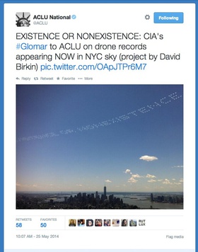 ACLU, tweet with image of Severe Clear: Existence or Nonexistence, 2014.