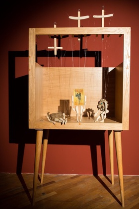 Taus Makhacheva, Way of an Object, 2013. Set of three marionettes, mixed media, dimensions variable.