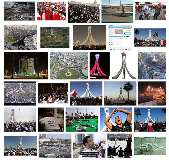 Screenshot of a Google image search for Pearl roundabout. November 2012.