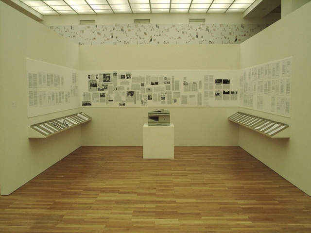 Parastou Forouhar, Documentation, 1998, installation view, Hamburger Bahnhof, 2003.
