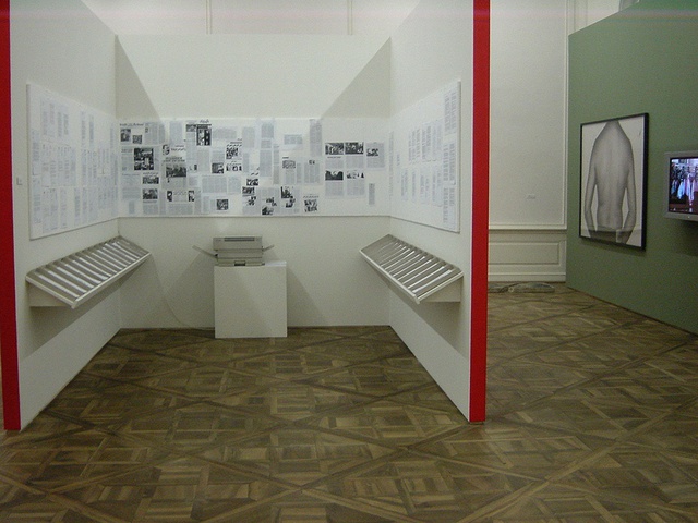 Parastou Forouhar, Documentation, 1998, installation view, Volkskundemuseum des Steiermärkischen Landesmuseums Joanneum, 2002.