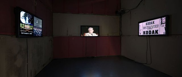 Lara Baladi, Alone...Together, In Media res, 2012, installation view in the Cairo Open City exhibition. Fotomuseum, Braunschweig, Germany. Courtesy of the artist.
