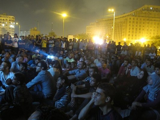 <p><em>Tahrir Cinema</em>Â </p><p>Tahrir Square, Cairo, July sit-in, 2011</p><p>Photograph by Lara Baladi</p> 