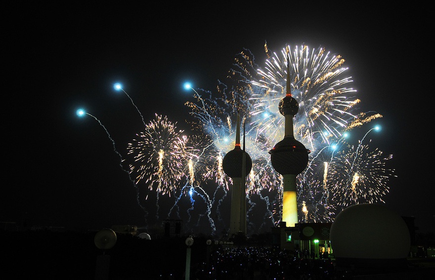 Fireworks during Kuwait 50/20 celebrations, 2011.