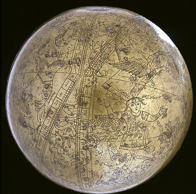 Seamless celestial globe of Muhammad Salih Tahtawi, 1630, by Smithsonian Institution.