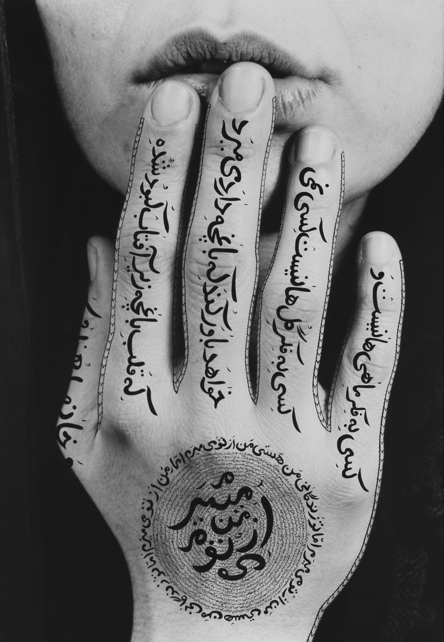 Shirin Neshat, Untitled, 1996. RC print and ink (photo taken by Larry Barns).