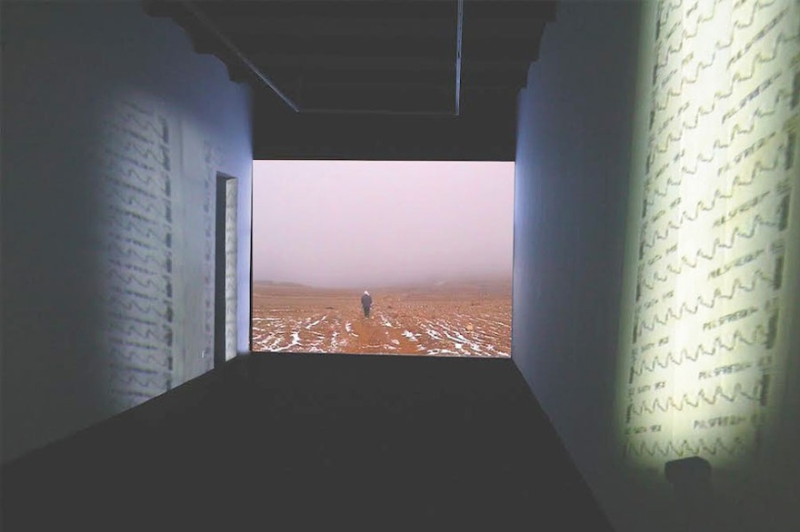 Suha Shoman, Of Time and Light exhibition, 2004. Video installation.