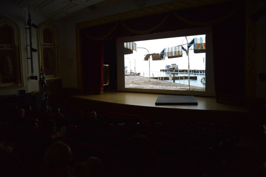 Eric Baudelaire, Letters to Max, 2014. 103 minute film projection. Installation view, The Secession Sessions exhibition, Berkeley Art Museum/Kadist Foundation, San Francisco, 2015.