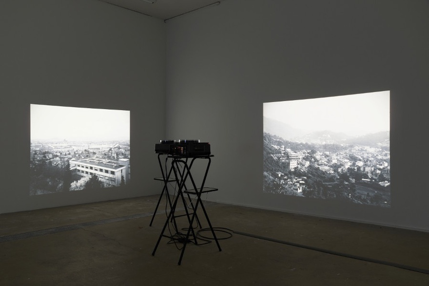 Eric Baudelaire, Site Displacement/Déplacement de Site, 2007. Installation view, La Photographie performe (The Body and the Archive), Centre Photographique d’Ile-de-France de Pontault-Combault, 2014.