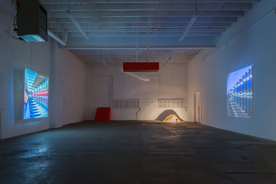Meriem Bennani, Gradual Kingdom, 2015. Two-projection mapped digital videos on styrofoam screens with sound.
