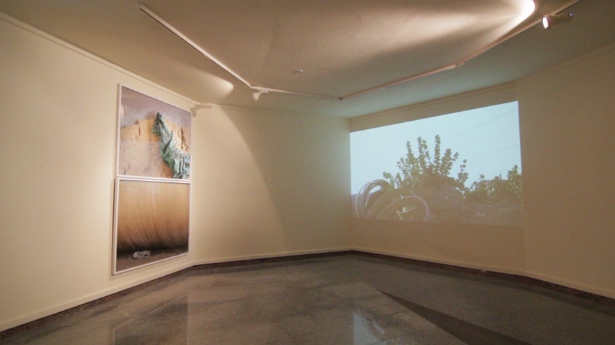 Rana ElNemr, installation shot of The Depot, 2014, inkjet on archival paper, and video.
