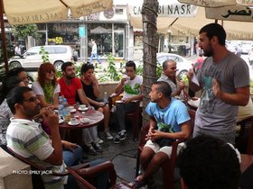 Home Workspace Program participants at their landing seminar, September 2011. Courtesy of Home Workspace, Beirut.