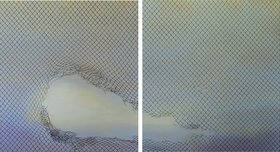 Driss Ouadahi, Exit, 2012, oil on canvas, diptych, 210 x 190 cm each. Courtesy of the artist and Lawrie Shabibi, Dubai.