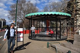 Ahmet Öğüt, Waiting for a Bus, 2010-11, interactive carousel.