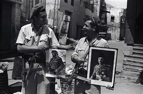 Fred Chasnick, The Exile from Haifa. Palestinians carrying their belongings to the port after the city was conquered by Jewish Soldiers, April 1948.