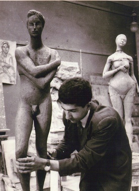 Parviz Tanavoli as an art student in Carrara, 1957.