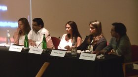 (from left): Laura Carderera, Shaheen Merali, Hala Khayat, Kristine Khouri, Hamed Yousefi.