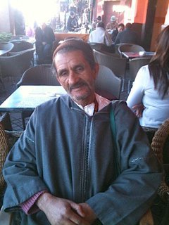 Al Azalia in a coffee shop at Djamaa el Fna square in Marrakech, 2012.