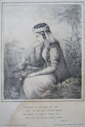 James Atkinson, Frontispiece to Laili and Majnun, 1836.
