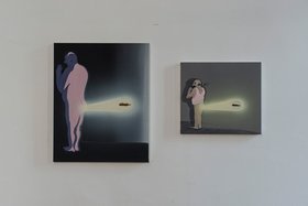 Tala Madani, Rare projection (Modern shit), 2013. Oil on canvas.