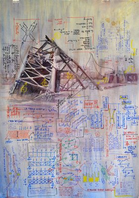 Adelita Husni Bey, from the series Esercizi D'Interpretazione, 2011, mixed media on paper, 70x100 cm. Courtesy of the artist.