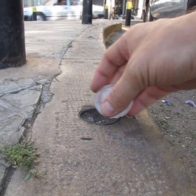 Tom Bogaert, Pavement Popsicles documentation of performance, video still, 2011. © Siska.