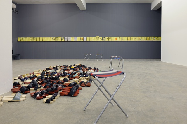 Mounira Al Solh, All Mother Tongues Are Difficult, 2014. Installation view.