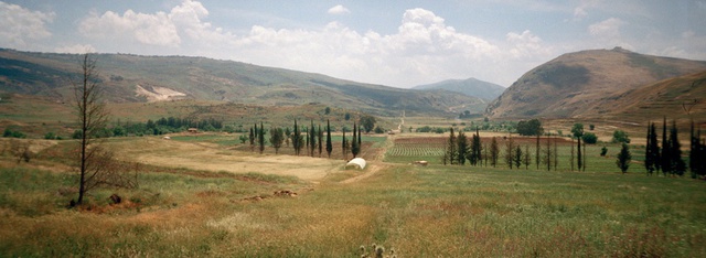 Paola Yacoub, Elegiac Landscape (Southern Lebanon), 2001. 35 x 94cm. Diptych, Chromogenic Handprint, Aluminum.