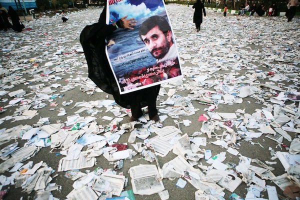 <p>Newsha Tavakolian, 2011</p><p>Photograph</p><p>Courtesy of the artist</p><p>Â </p><p>9: Supporters of incumbent President Mahmoud Ahmadinejad gathering at Tehran's Grand Mosque, a sprawling complex in the centre of town. Tens of thousands gathered here on Monday to hear Ahmadinejad speak, but large crowds prevented him from reaching the stage, cancelling his speech.</p> 