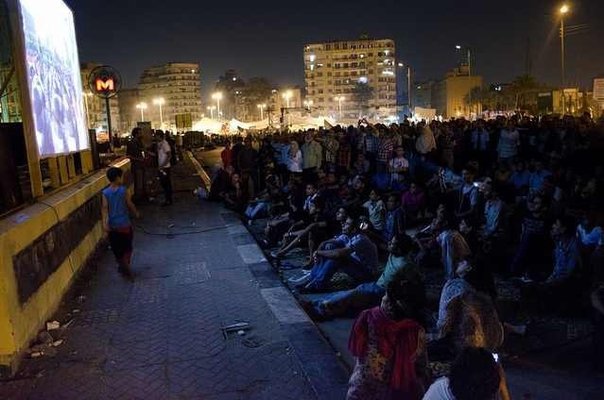 <p><em>Tahrir Cinema</em>Â </p><p>Tahrir Square, Cairo, July sit-in, 2011</p><p>Photographs posted on <em>Tahrir Cinema</em> Facebook page by the audience</p> 