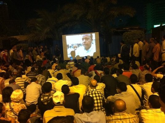 <p><em>Tahrir Cinema</em>Â </p><p>Tahrir Square, Cairo, July sit-in, 2011</p><p>Photographs posted on <em>Tahrir Cinema</em> Facebook page by the audience</p> 