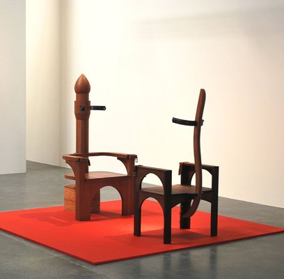 <p>Sama Alshaibi</p><p><em>vs. The Ruler, </em>2011</p><p>Installed, wood, leather, brass, speakers, sound, variable dimensions</p><p>Nadour Collection</p><p>Image courtesy of the artist and Lawrie Shabibi</p> 