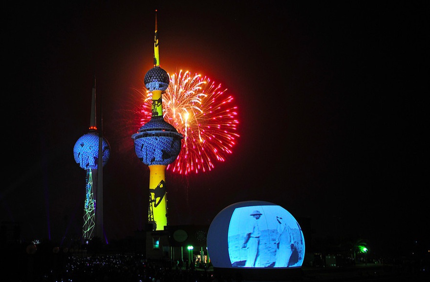 Fireworks during Kuwait 50/20 celebrations, 2011.