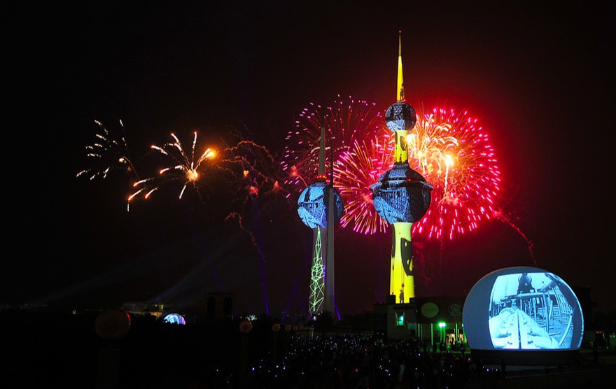 Fireworks during Kuwait 50/20 celebrations, 2011.