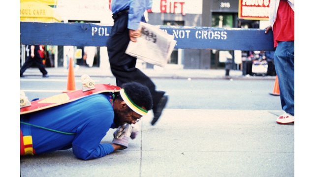 William Pope L., The Great White Way, 22 miles, 9 years, 1 street, 1990.