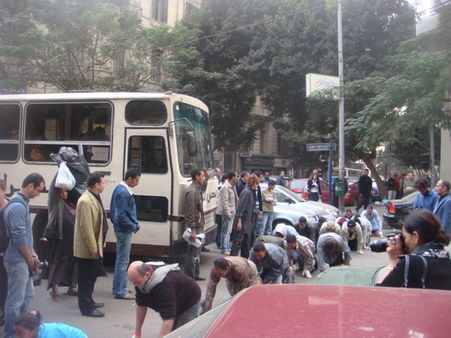 Amal Kenawy, Silence of the Lambs, 2009. Performance view, Cairo, December 16, 2009.