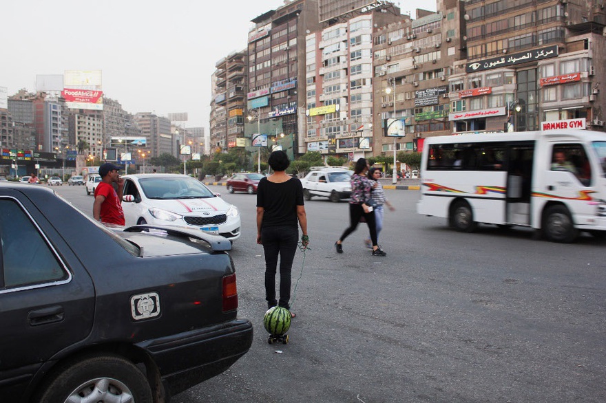 Heba Amin, Walking the Watermelon in Cairo.