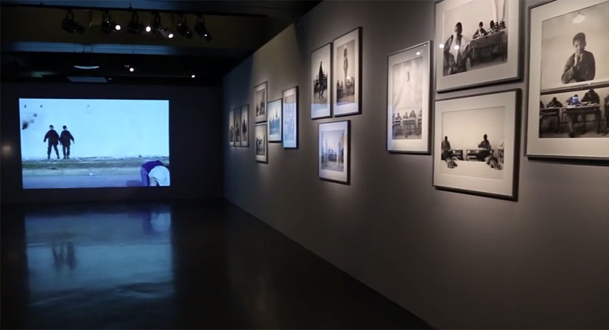 Installation view, Le Maroc Contemporain, 2014–15, at the Institut du Monde Arabe, Paris.