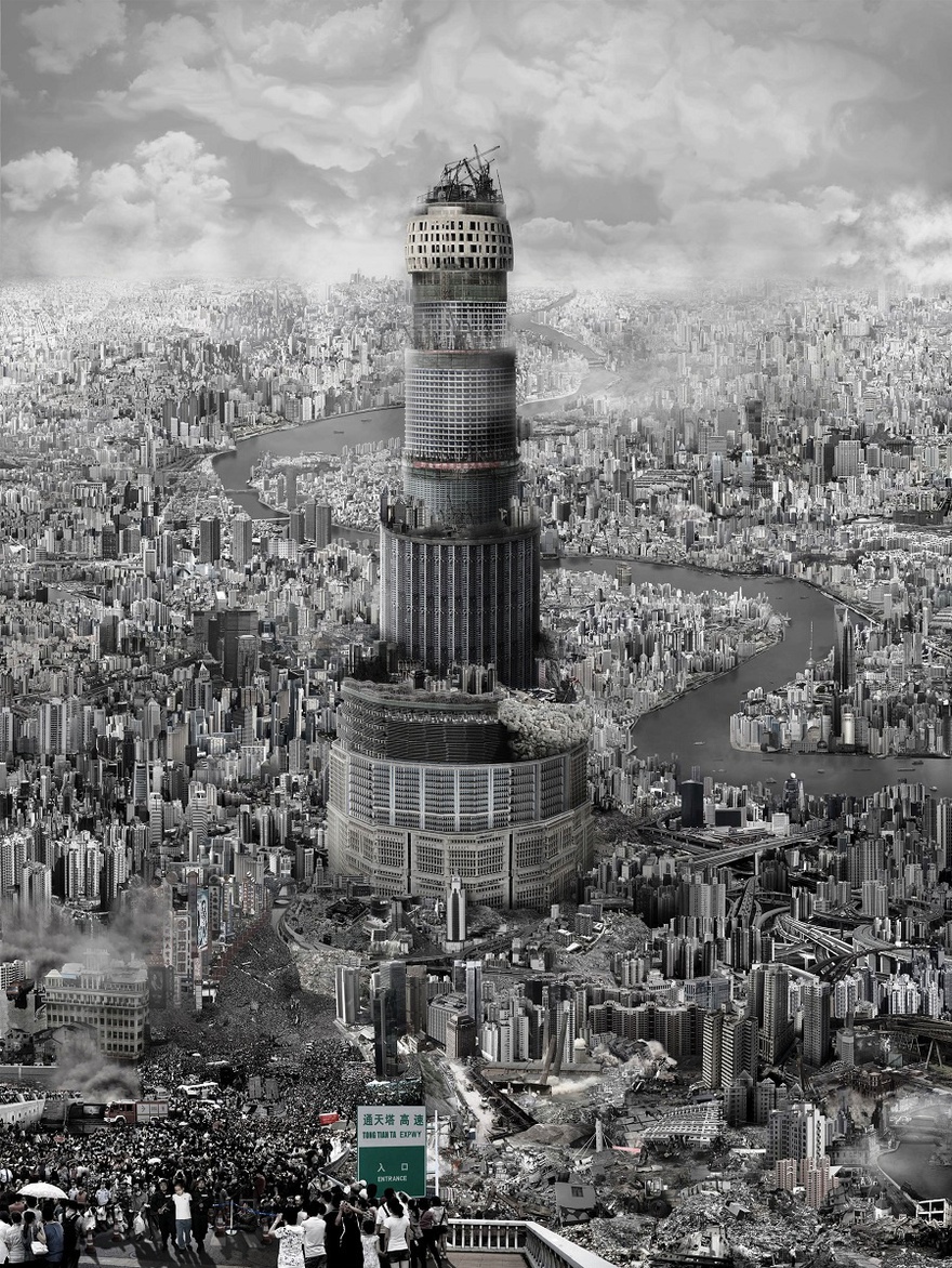 Du Zhenjun, The Tower of Babel: The Conflict of Laws, 2010. Variable dimensions, 120 x 160 cm, 180 x 240 cm.