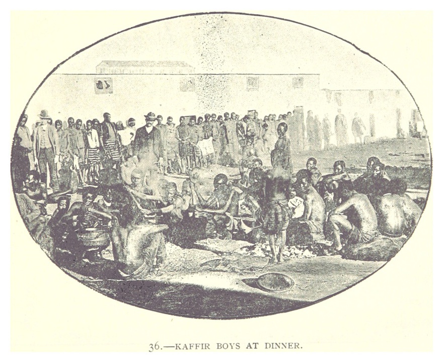 Kaffir boys at dinner in the Transvaal (1893).
