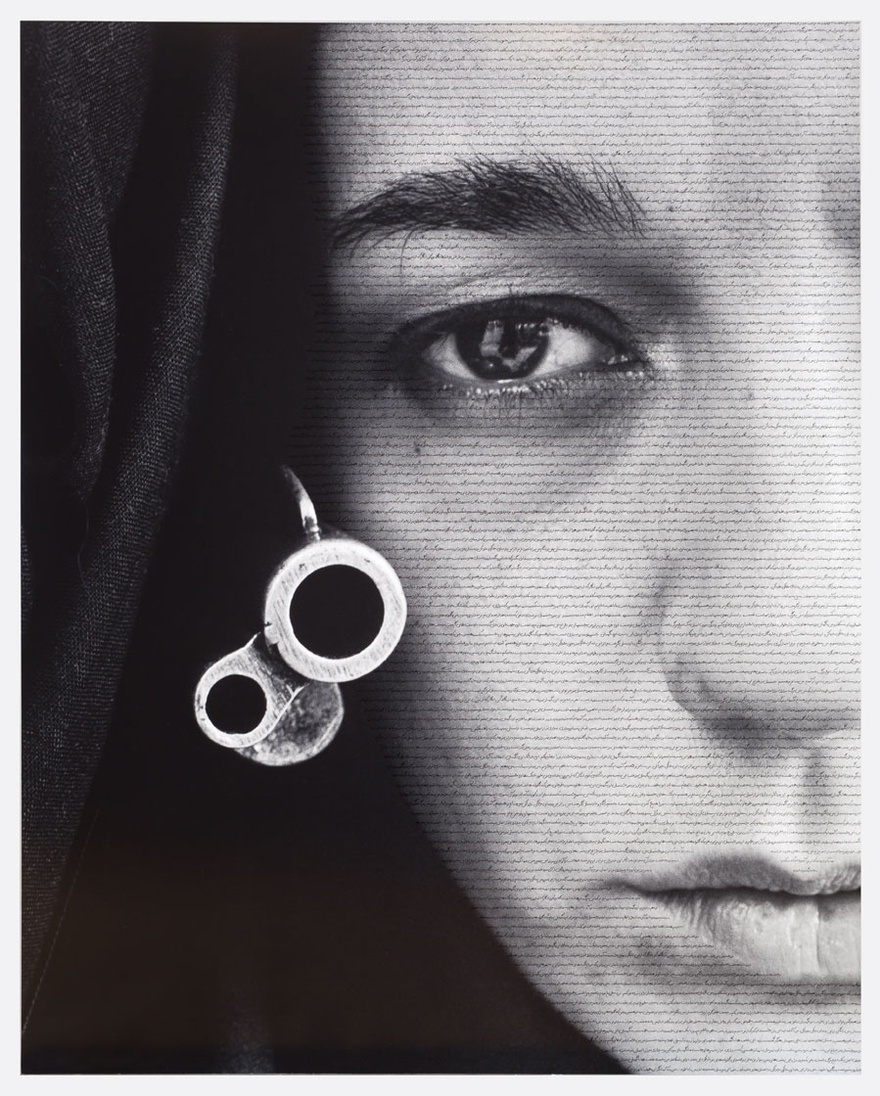 Shirin Neshat, Speechless, 1996. Gelatin silver print and ink.