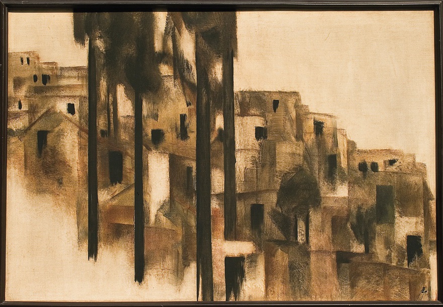 Sohrab Sepehri, Landscape with Houses, 1970-74.