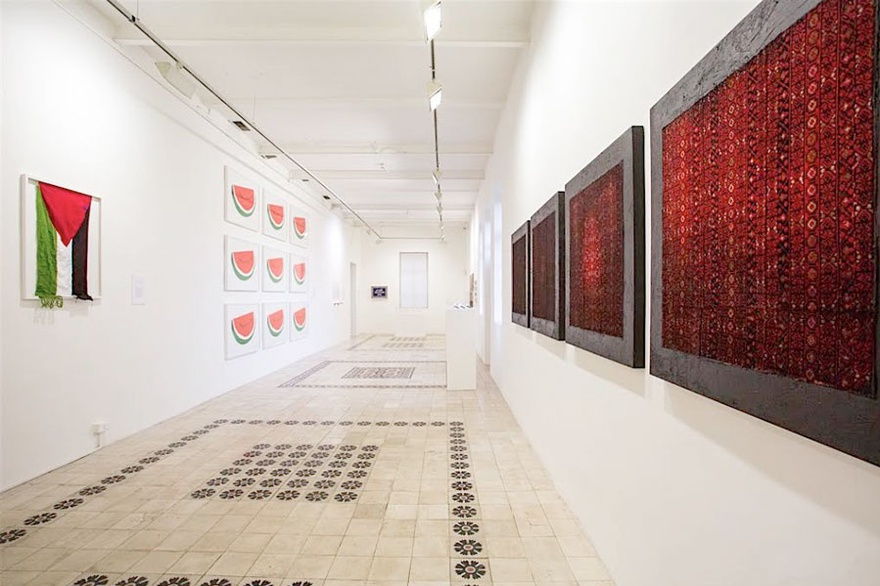 Exhibition view of Khaled Hourani, A Retrospective, 2017, part of the year-long project Palestine Al Hadarah (The Civilization of Palestine). 