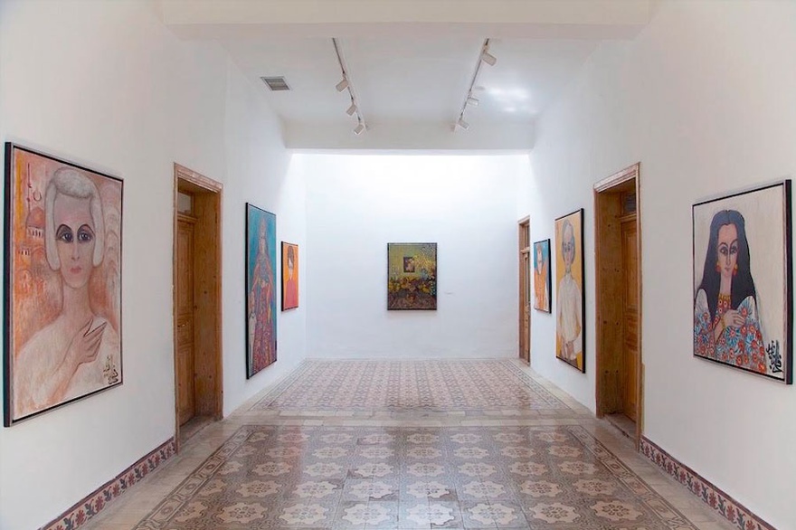 Exhibition view with paintings by Fahrelnissa Zeid, part of the 25th anniversary exhibition Hiwar, 2013, curated by Adriano Pedrosa.
