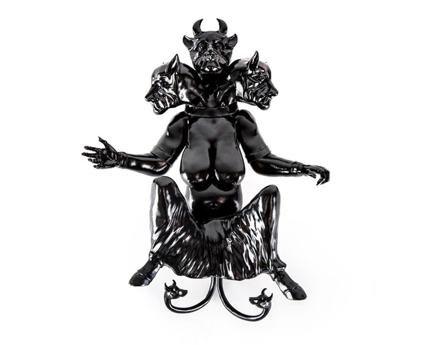 Morehshin Allahyari, Huma and Talismans, 2016. 3D printed sculpture, black resin, 12