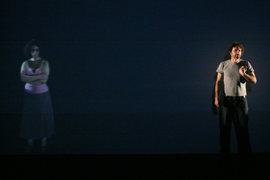 Lina Majdalanie in Rabih Mroué, Who's Afraid of Representation?, 2005.