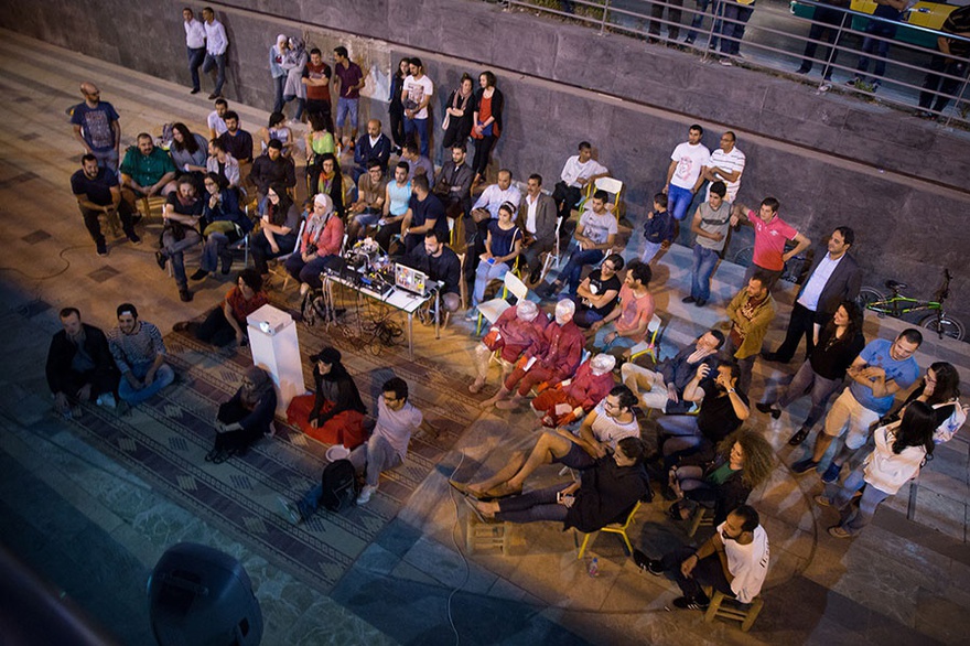 Public  film screening at the conclusion of Bahbak Hashemi-Nezhad's workshop in Culture Street in Shmeisani, Spring Sessions 2016.