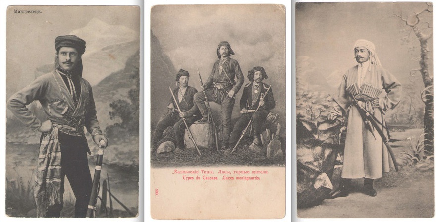 Taus Makhacheva, Types du Caucase, 2013-ongoing. Antique postcard collection.